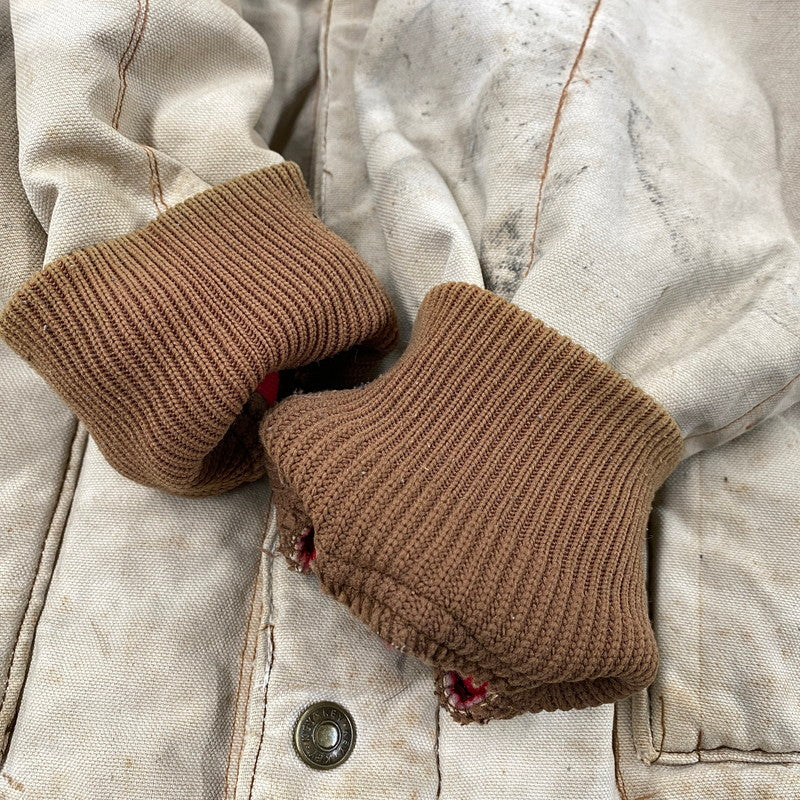 【現状渡し品】【メンズ】 ATOMIC GARAGE アトミックガレージ TALON ZIP CORDUROY COLLAR DUCK COVERALL JACKET タロンジップ コーデュロイ カラー ダック カバーオール ジャケット アウター 146-260312-kh-11-izu サイズ：L カラー：ベージュ 万代Net店