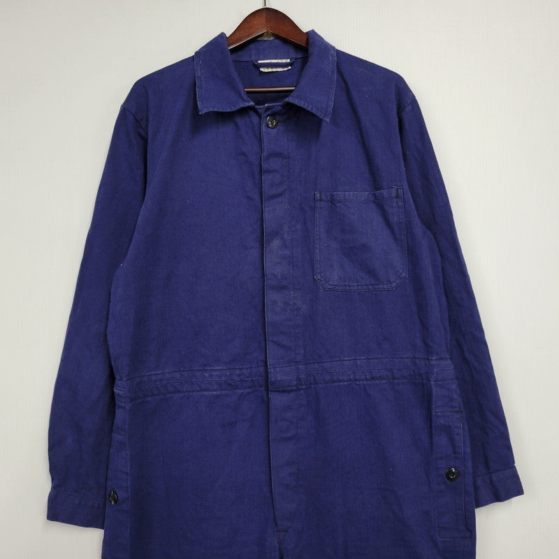【中古品】【メンズ】 GERMAN ARMY ジャーマン アーミー 8415-12-121-5180 推定80S WAHLER HERRINGBONE ALL IN ONE ワーラー ヘリンボーン オールインワン ボトムス 157-260305-yn-03-izu サイズ：50 カラー：ブルー 万代Net店