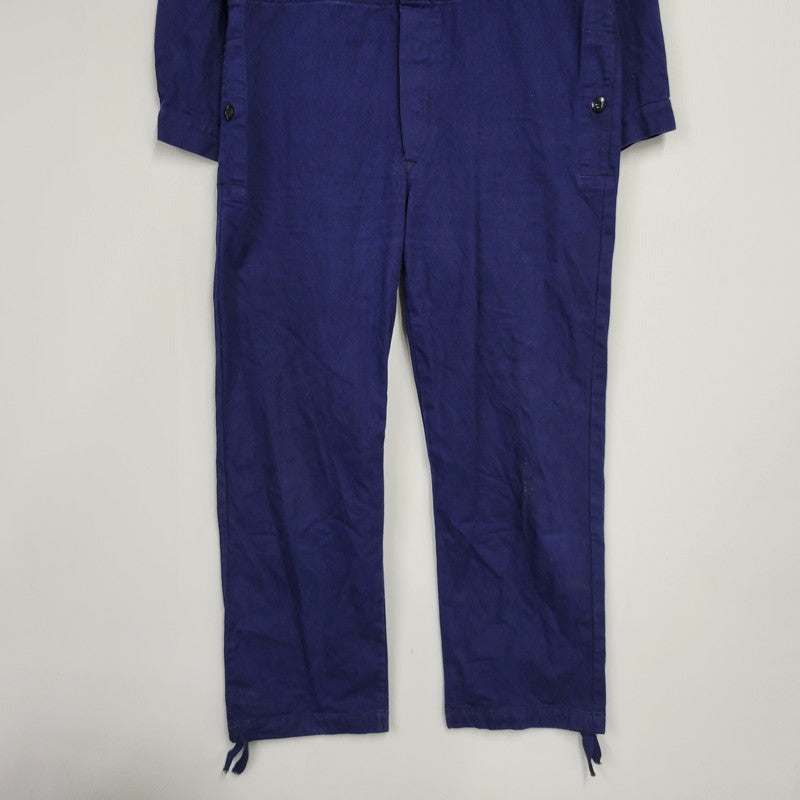 【中古品】【メンズ】 GERMAN ARMY ジャーマン アーミー 8415-12-121-5180 推定80S WAHLER HERRINGBONE ALL IN ONE ワーラー ヘリンボーン オールインワン ボトムス 157-260305-yn-03-izu サイズ：50 カラー：ブルー 万代Net店