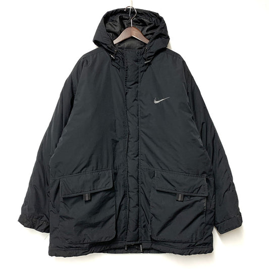 【現状渡し品】【メンズ】 OLD NIKE オールド ナイキ 白タグ HOODED DOWN JACKET フーデッド ダウンジャケット アウター 146-260303-kh-12-izu サイズ：XL カラー：ブラック 万代Net店