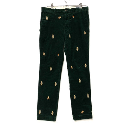 【中古品】【メンズ】 SLIM FIT POLO BEAR CORDUROY PANTS スリム フィット ポロベア コーデュロイ パンツ 158-260303-kh-17-izu サイズ：34×32 カラー：グリーン 万代Net店