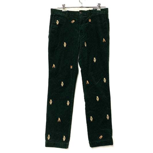 【中古品】【メンズ】 POLO RALPH LAUREN ポロ・ラルフローレン SLIM FIT POLO BEAR CORDUROY PANTS スリム フィット ポロベア コーデュロイ パンツ 158-260303-kh-17-izu サイズ：34×32 カラー：グリーン 万代Net店