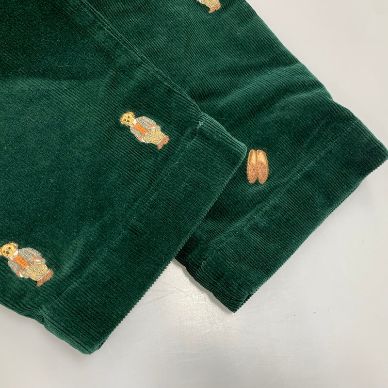【中古品】【メンズ】 SLIM FIT POLO BEAR CORDUROY PANTS スリム フィット ポロベア コーデュロイ パンツ 158-260303-kh-17-izu サイズ：34×32 カラー：グリーン 万代Net店