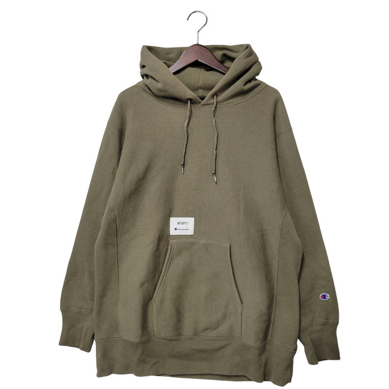 【中古品】【メンズ】 × CHAMPION チャンピオン C8-T109 REVERSE WEAVE ACADEMY HOODIE リバース ウィーブ アカデミー フーディー パーカー トップス 142-260221-kh-08-izu サイズ：M カラー：カーキ 万代Net店