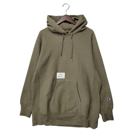 【中古品】【メンズ】 × CHAMPION チャンピオン C8-T109 REVERSE WEAVE ACADEMY HOODIE リバース ウィーブ アカデミー フーディー パーカー トップス 142-260221-kh-08-izu サイズ：M カラー：カーキ 万代Net店