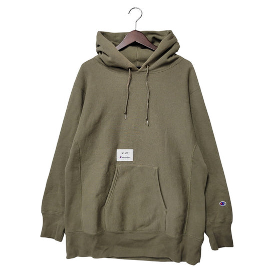 【中古品】【メンズ】 × CHAMPION チャンピオン C8-T109 REVERSE WEAVE ACADEMY HOODIE リバース ウィーブ アカデミー フーディー パーカー トップス 142-260221-kh-08-izu サイズ：M カラー：カーキ 万代Net店