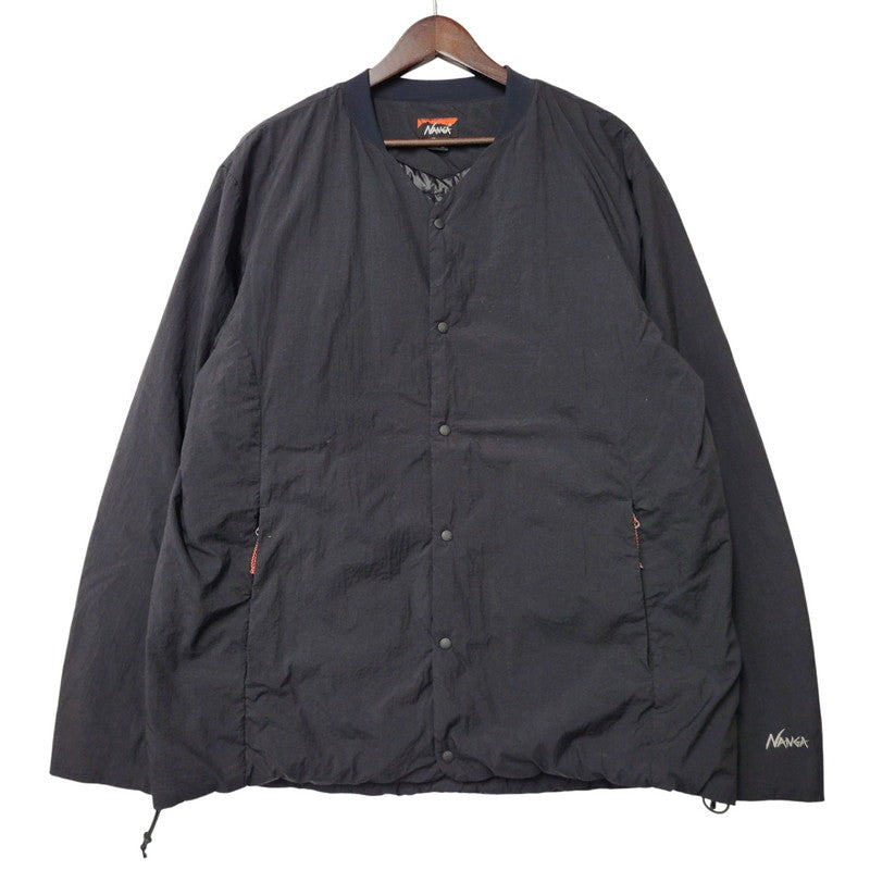 【中古品】【メンズ】 NANGA ナンガ NO COLLAR SOFT DOWN CARDIGAN ノーカラー ソフト ダウン カーディガン アウター 144-260217-cs-19-izu サイズ：L カラー：ブラック 万代Net店