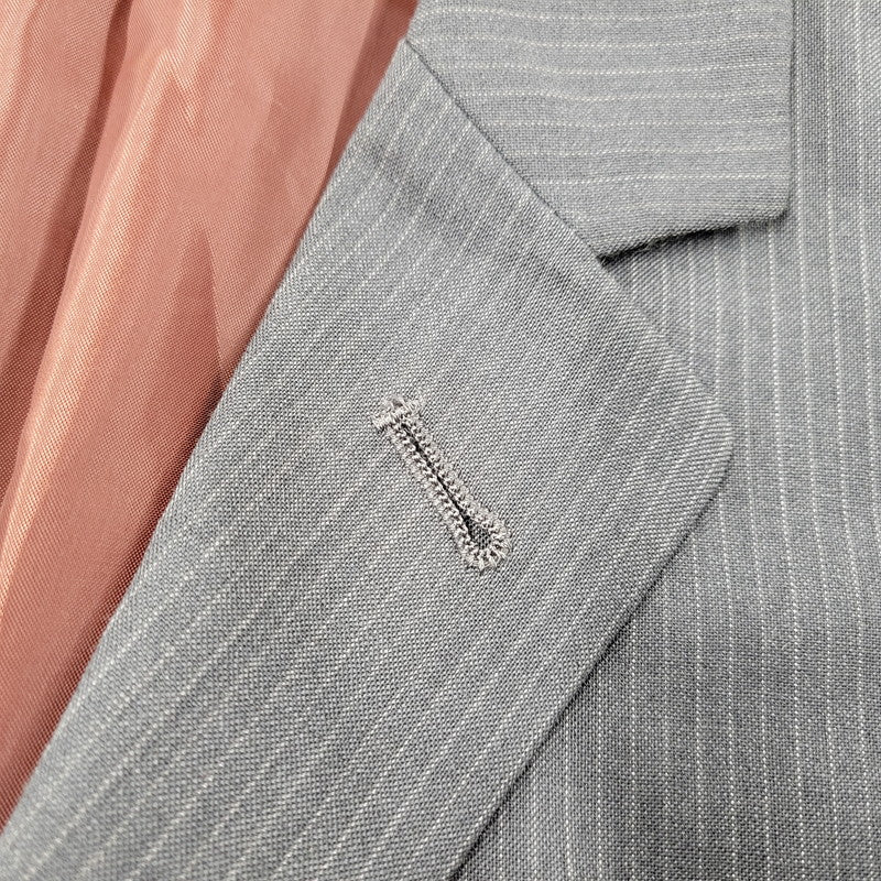 【中古品】【メンズ】 JEAN PAUL GAULTIER CLASSIQUE ジャンポールゴルチエ クラシック 日本製 WOOL STRIPE 4B TAILORED JACKET テーラードジャケット アウター 141-260219-yn-10-izu サイズ：48 カラー：グレー 万代Net店