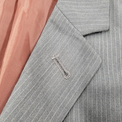 【中古品】【メンズ】 JEAN PAUL GAULTIER CLASSIQUE ジャンポールゴルチエ クラシック 日本製 WOOL STRIPE 4B TAILORED JACKET テーラードジャケット アウター 141-260219-yn-10-izu サイズ：48 カラー：グレー 万代Net店