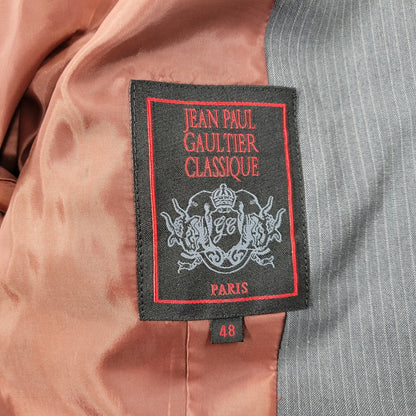 【中古品】【メンズ】 JEAN PAUL GAULTIER CLASSIQUE ジャンポールゴルチエ クラシック 日本製 WOOL STRIPE 4B TAILORED JACKET テーラードジャケット アウター 141-260219-yn-10-izu サイズ：48 カラー：グレー 万代Net店