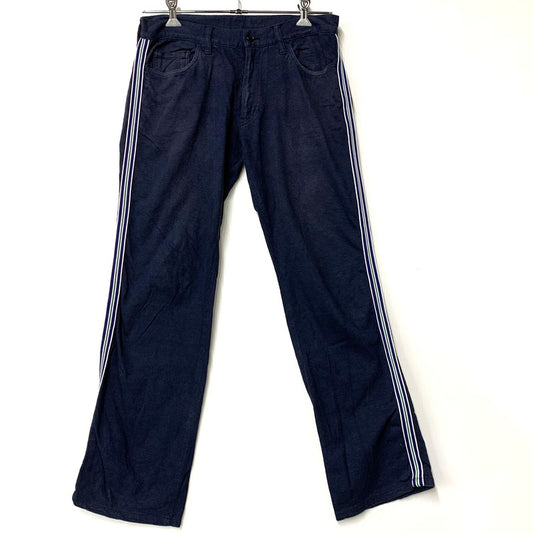 【中古品】【メンズ】 COMME des GARCONS HOMME コムデギャルソンオム HA-P056 18SS SIDE LINE STRAIGHT PANTS サイド ライン ストレート パンツ ボトムス 151-260220-yn-03-izu サイズ：SS カラー：ネイビー 万代Net店