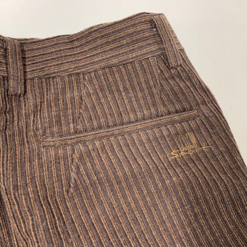 【現状渡し品】【メンズ】 DUNHILL SPORT ダンヒルスポーツ 2TUCK WOOL CORDUROY PANTS 8371 2タック ウール コーデュロイ パンツ ボトムス 152-260220-as-24-izu サイズ：79 カラー：ブラウン 万代Net店