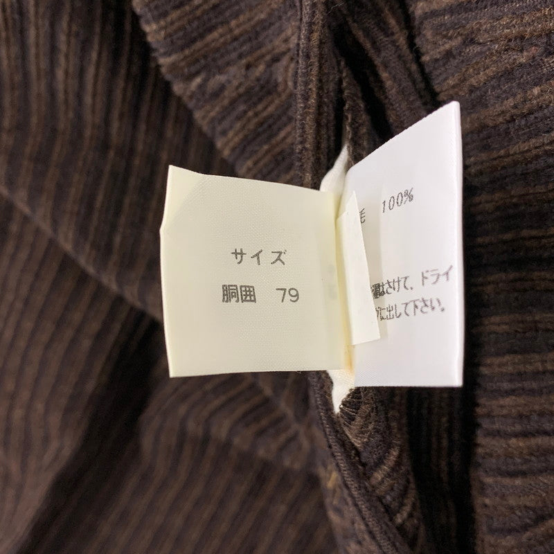 【現状渡し品】【メンズ】 DUNHILL SPORT ダンヒルスポーツ 2TUCK WOOL CORDUROY PANTS 8371 2タック ウール コーデュロイ パンツ ボトムス 152-260220-as-24-izu サイズ：79 カラー：ブラウン 万代Net店
