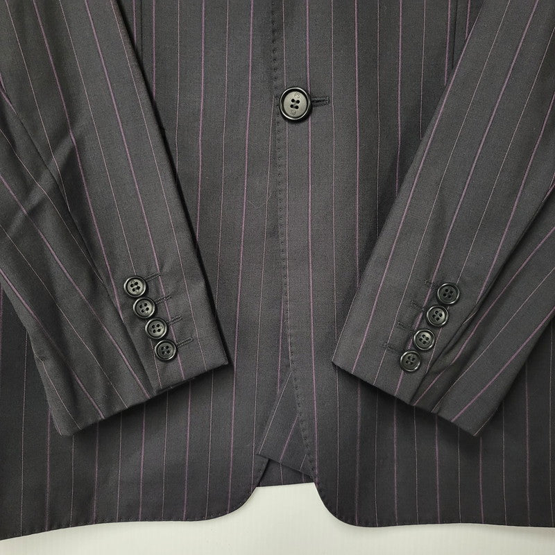 【中古品】【メンズ】 PS PAUL SMITH ピーエス ポールスミス 9552 STRIPE 2B TAILORED JACKET ストライプ ツーボタン テーラード ジャケット アウター 141-260220-cs-15-izu サイズ：38 カラー：ブラック 万代Net店