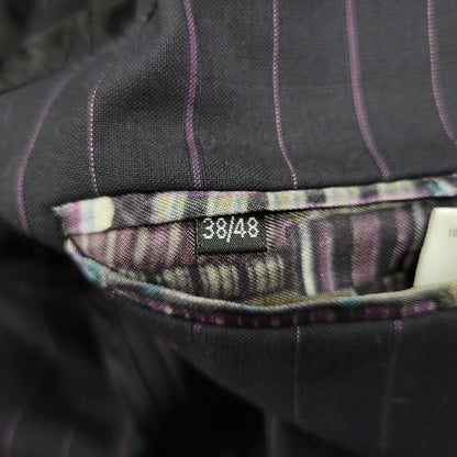 【中古品】【メンズ】 PS PAUL SMITH ピーエス ポールスミス 9552 STRIPE 2B TAILORED JACKET ストライプ ツーボタン テーラード ジャケット アウター 141-260220-cs-15-izu サイズ：38 カラー：ブラック 万代Net店