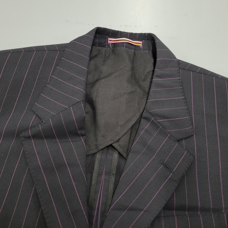 【中古品】【メンズ】 PS PAUL SMITH ピーエス ポールスミス 9552 STRIPE 2B TAILORED JACKET ストライプ ツーボタン テーラード ジャケット アウター 141-260220-cs-15-izu サイズ：38 カラー：ブラック 万代Net店
