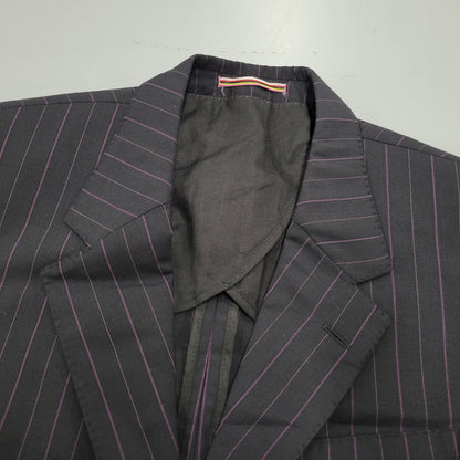 【中古品】【メンズ】 PS PAUL SMITH ピーエス ポールスミス 9552 STRIPE 2B TAILORED JACKET ストライプ ツーボタン テーラード ジャケット アウター 141-260220-cs-15-izu サイズ：38 カラー：ブラック 万代Net店