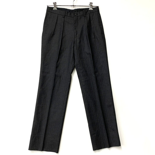 【中古品】【メンズ】 ME53FF092 00～10’S 2TUCK STRIPE WOOL SLACKS タック ストライプウール スラックス パンツ ボトムス 151-260220-yn-04-izu サイズ：2 カラー：グレー 万代Net店