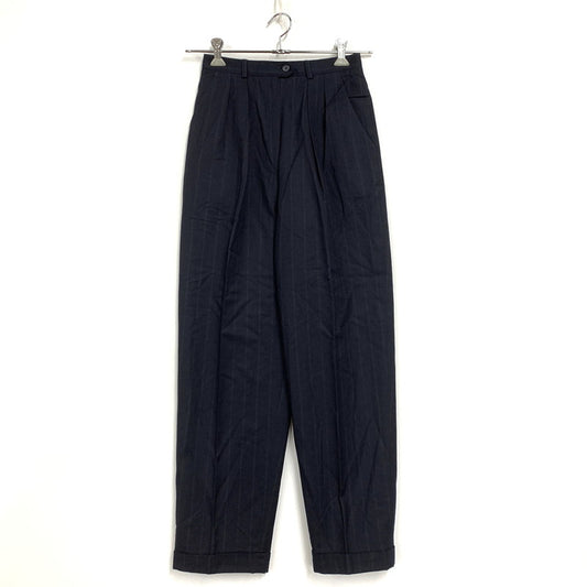 【中古品】【レディース】 LAUREN RALPH LAUREN ローレン ラルフ ローレン 2TUCK STRIPE WOOL SLACKS 2タック ストライプ ウール スラックス USA製 パンツ 168-260220-as-23-izu サイズ：4 カラー：ネイビー 万代Net店
