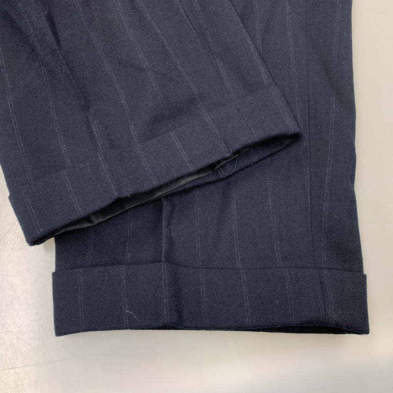 【中古品】【レディース】 LAUREN RALPH LAUREN ローレン ラルフ ローレン 2TUCK STRIPE WOOL SLACKS 2タック ストライプ ウール スラックス USA製 パンツ 168-260220-as-23-izu サイズ：4 カラー：ネイビー 万代Net店