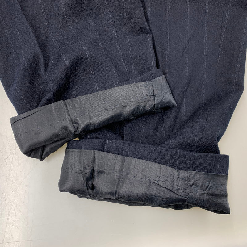【中古品】【レディース】 LAUREN RALPH LAUREN ローレン ラルフ ローレン 2TUCK STRIPE WOOL SLACKS 2タック ストライプ ウール スラックス USA製 パンツ 168-260220-as-23-izu サイズ：4 カラー：ネイビー 万代Net店