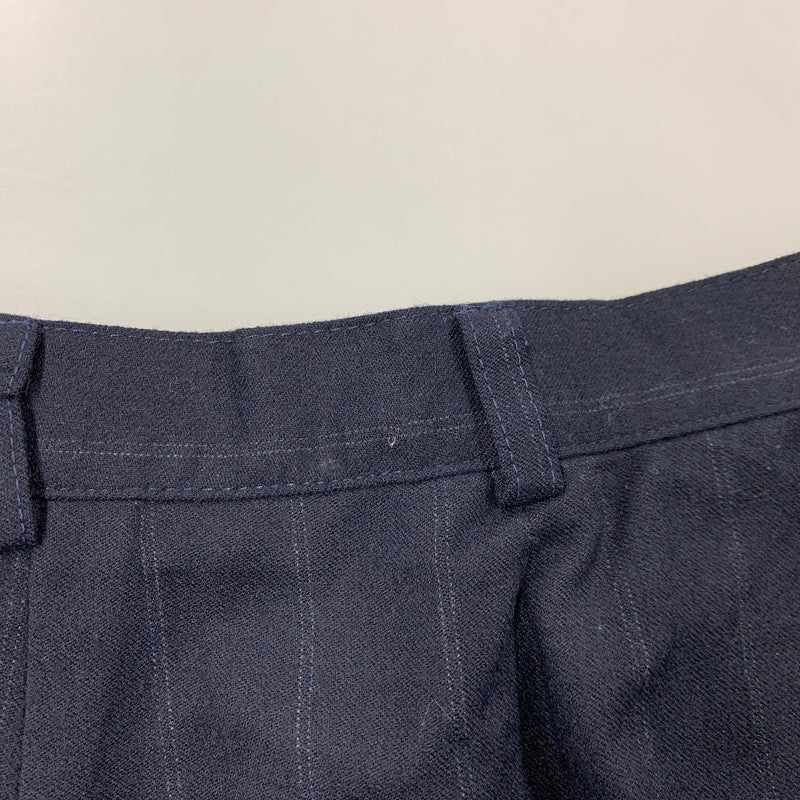 【中古品】【レディース】 LAUREN RALPH LAUREN ローレン ラルフ ローレン 2TUCK STRIPE WOOL SLACKS 2タック ストライプ ウール スラックス USA製 パンツ 168-260220-as-23-izu サイズ：4 カラー：ネイビー 万代Net店