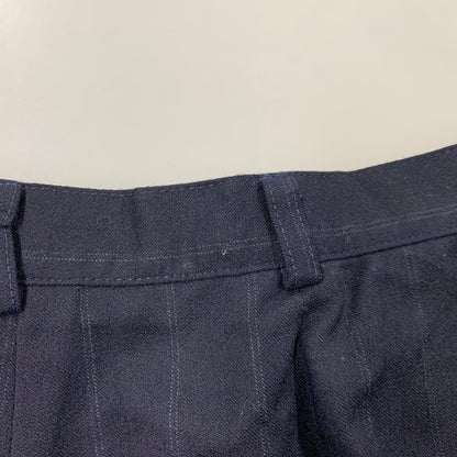 【中古品】【レディース】 LAUREN RALPH LAUREN ローレン ラルフ ローレン 2TUCK STRIPE WOOL SLACKS 2タック ストライプ ウール スラックス USA製 パンツ 168-260220-as-23-izu サイズ：4 カラー：ネイビー 万代Net店