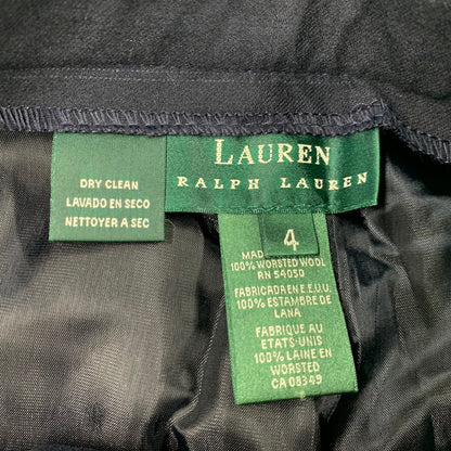 【中古品】【レディース】 LAUREN RALPH LAUREN ローレン ラルフ ローレン 2TUCK STRIPE WOOL SLACKS 2タック ストライプ ウール スラックス USA製 パンツ 168-260220-as-23-izu サイズ：4 カラー：ネイビー 万代Net店