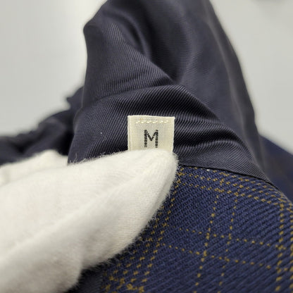 【中古品】【メンズ】 80’S WOOL CHECK METAL BUTTON 3B TAILORED JACKET ウール チェックメタル ボタン スリーボタン テーラード ジャケット アウター 141-260220-cs-14-izu サイズ：48 カラー：ネイビー 万代Net店