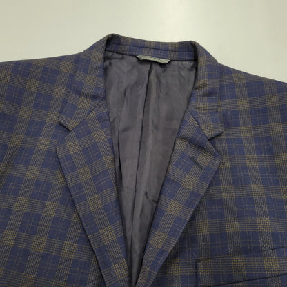 【中古品】【メンズ】 80’S WOOL CHECK METAL BUTTON 3B TAILORED JACKET ウール チェックメタル ボタン スリーボタン テーラード ジャケット アウター 141-260220-cs-14-izu サイズ：48 カラー：ネイビー 万代Net店
