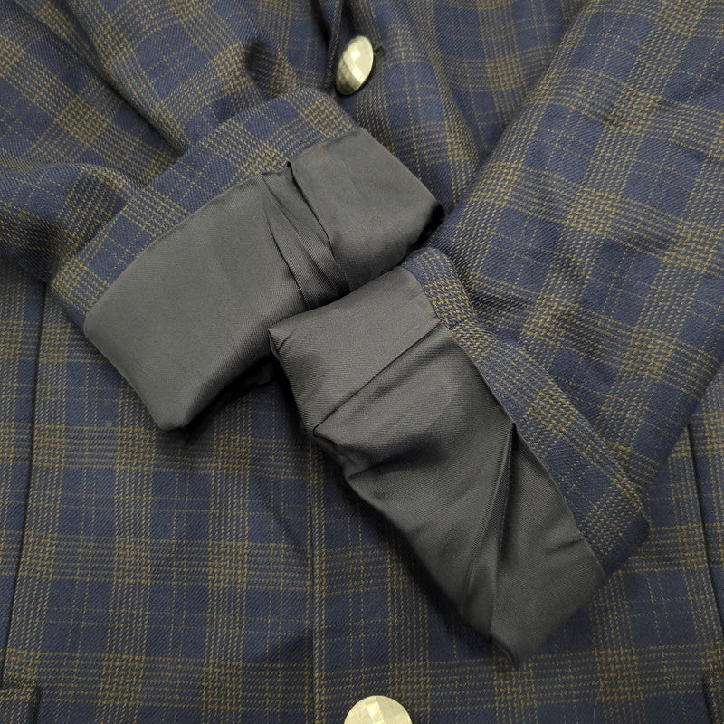 【中古品】【メンズ】 80’S WOOL CHECK METAL BUTTON 3B TAILORED JACKET ウール チェックメタル ボタン スリーボタン テーラード ジャケット アウター 141-260220-cs-14-izu サイズ：48 カラー：ネイビー 万代Net店