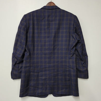 【中古品】【メンズ】 80’S WOOL CHECK METAL BUTTON 3B TAILORED JACKET ウール チェックメタル ボタン スリーボタン テーラード ジャケット アウター 141-260220-cs-14-izu サイズ：48 カラー：ネイビー 万代Net店