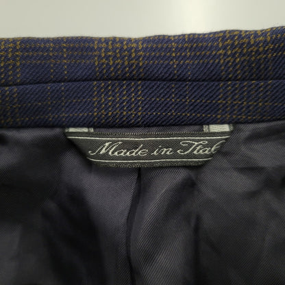【中古品】【メンズ】 80’S WOOL CHECK METAL BUTTON 3B TAILORED JACKET ウール チェックメタル ボタン スリーボタン テーラード ジャケット アウター 141-260220-cs-14-izu サイズ：48 カラー：ネイビー 万代Net店