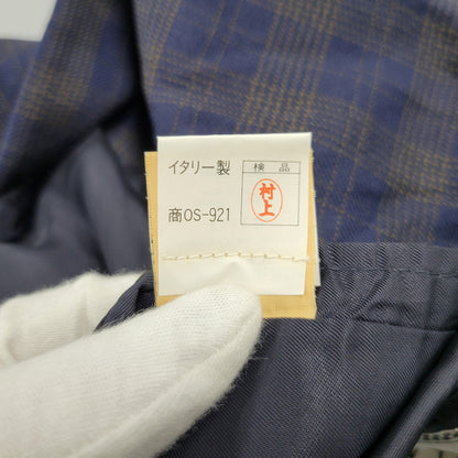 【中古品】【メンズ】 80’S WOOL CHECK METAL BUTTON 3B TAILORED JACKET ウール チェックメタル ボタン スリーボタン テーラード ジャケット アウター 141-260220-cs-14-izu サイズ：48 カラー：ネイビー 万代Net店