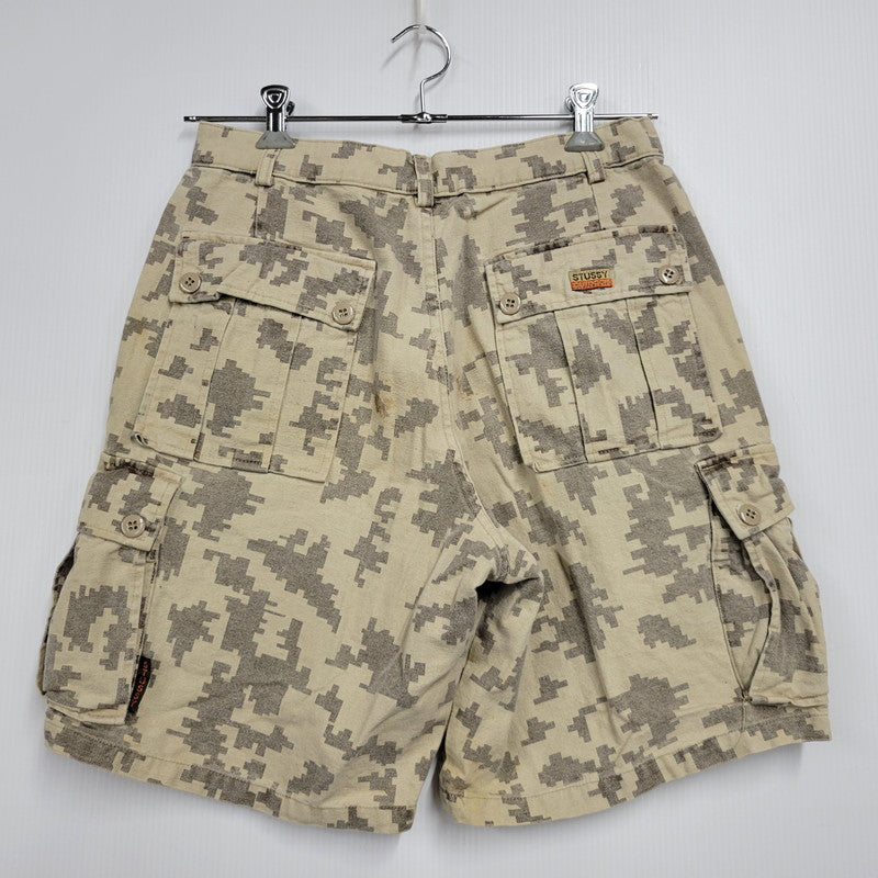 【現状渡し品】【メンズ】 STUSSY OUTDOOR ステューシー DIGITAL CAMO CARGO SHORTS デジタルカモ カーゴ ショーツ USA製 紺タグ ショートパンツ 153-260223-as-13-izu サイズ：30 カラー：ベージュ系 万代Net店