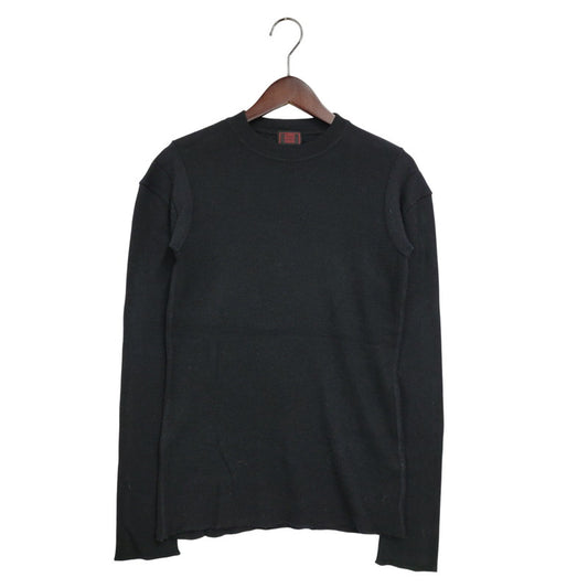 【中古品】【レディース】 JEAN PAUL GAULTIER CLASSIQUE ジャンポールゴルチエ クラシック 日本製 WOOL KNIT SHIRT ウール ニット シャツ トップス 168-260219-yn-04-izu サイズ：48 カラー：ブラック 万代Net店