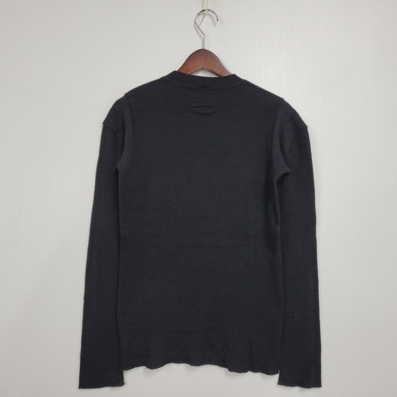 【中古品】【レディース】 JEAN PAUL GAULTIER CLASSIQUE ジャンポールゴルチエ クラシック 日本製 WOOL KNIT SHIRT ウール ニット シャツ トップス 168-260219-yn-04-izu サイズ：48 カラー：ブラック 万代Net店
