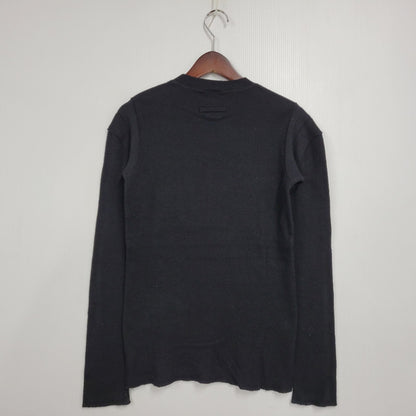 【中古品】【レディース】 JEAN PAUL GAULTIER CLASSIQUE ジャンポールゴルチエ クラシック 日本製 WOOL KNIT SHIRT ウール ニット シャツ トップス 168-260219-yn-04-izu サイズ：48 カラー：ブラック 万代Net店