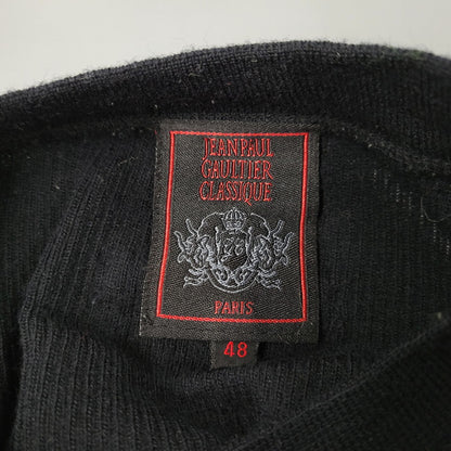【中古品】【レディース】 JEAN PAUL GAULTIER CLASSIQUE ジャンポールゴルチエ クラシック 日本製 WOOL KNIT SHIRT ウール ニット シャツ トップス 168-260219-yn-04-izu サイズ：48 カラー：ブラック 万代Net店