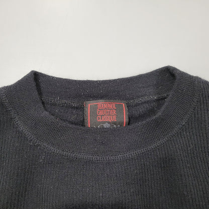 【中古品】【レディース】 JEAN PAUL GAULTIER CLASSIQUE ジャンポールゴルチエ クラシック 日本製 WOOL KNIT SHIRT ウール ニット シャツ トップス 168-260219-yn-04-izu サイズ：48 カラー：ブラック 万代Net店