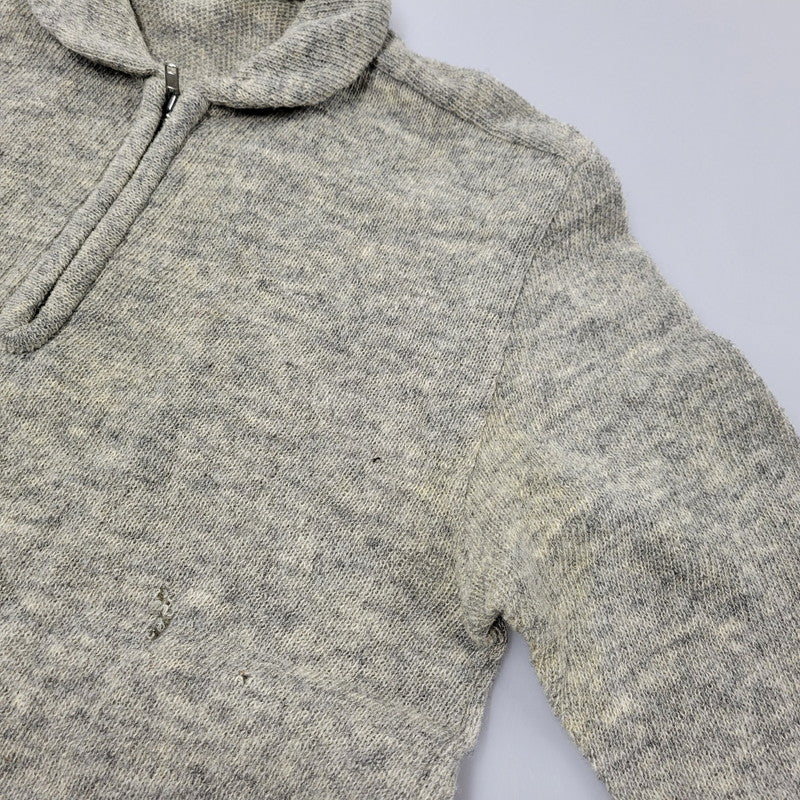 【現状渡し品】【メンズ】 PT-040340 99AW HALFZIP WOOL KNITSHIRT ハーフジップ ウール ニットシャツ 140-260219-yn-09-izu サイズ：不明 カラー：グレー 万代Net店