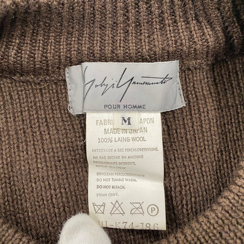 【中古品】【メンズ】 HI-K47-186 97AW FREEDOM SLEEVE WOOL KNIT SHIRT フリーダム スリーブ ウール ニット シャツ トップス 長袖 140-260219-cs-01-izu サイズ：M カラー：ブラウン 万代Net店