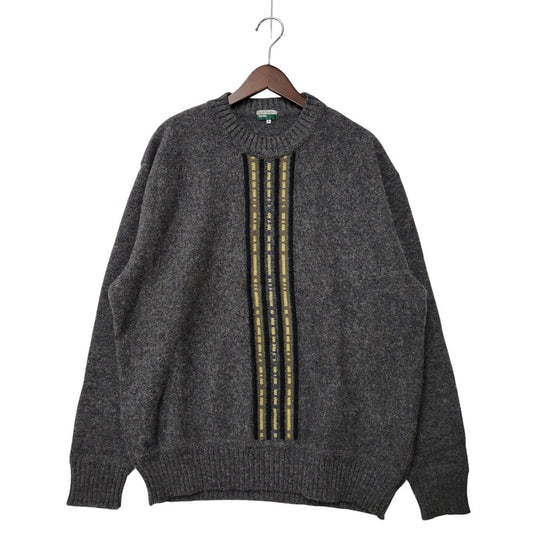 【中古品】【メンズ】 Paul Smith JEANS ポールスミスジーンズ STRIPE WOOL KNIT SHIRT ストライプ ウール ニット イングランド製 長袖 トップス 141-260220-as-22-izu サイズ：L カラー：グレー 万代Net店