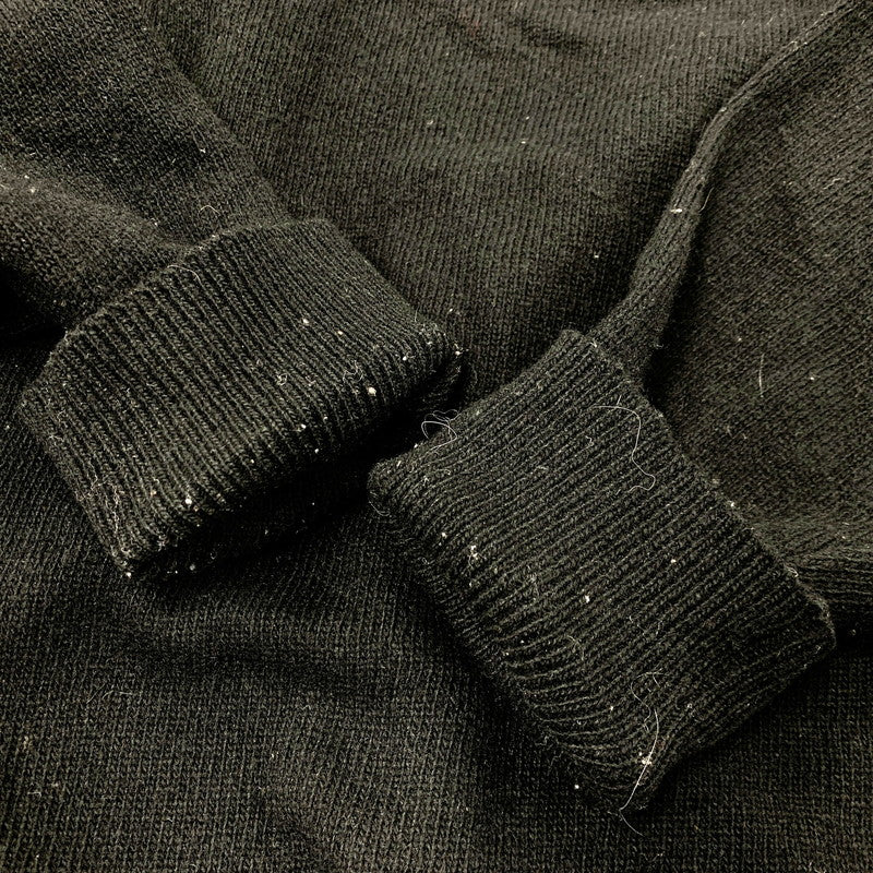 【現状渡し品】【メンズ】 WOOL KNIT SHIRT ウール ニット イングランド製 長袖 トップス 141-260220-as-31-izu サイズ：40 カラー：ブラック 万代Net店