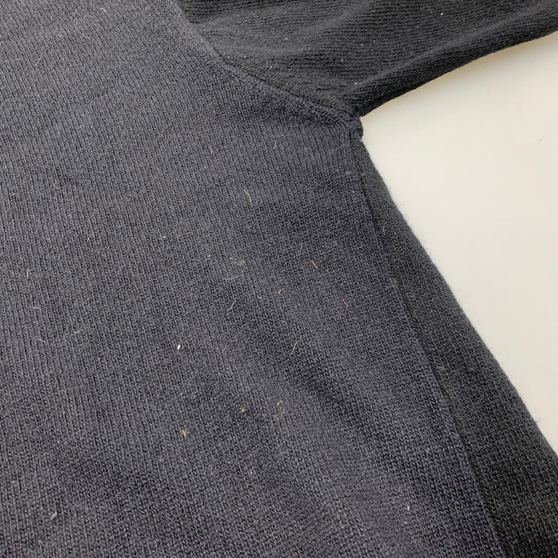【現状渡し品】【メンズ】 WOOL KNIT SHIRT ウール ニット イングランド製 長袖 トップス 141-260220-as-31-izu サイズ：40 カラー：ブラック 万代Net店