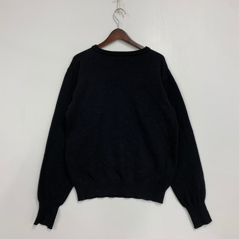 【現状渡し品】【メンズ】 WOOL KNIT SHIRT ウール ニット イングランド製 長袖 トップス 141-260220-as-31-izu サイズ：40 カラー：ブラック 万代Net店