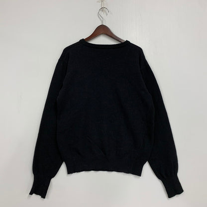 【現状渡し品】【メンズ】 WOOL KNIT SHIRT ウール ニット イングランド製 長袖 トップス 141-260220-as-31-izu サイズ：40 カラー：ブラック 万代Net店