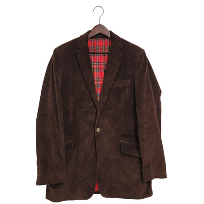 【中古品】【メンズ】 イタリア製 WOOL CHECK CORDUROY TAILORED JACKET ウール チェック コーデュロイ テーラード ジャケット 141-260219-yn-01-izu サイズ：34 カラー：ブラウン 万代Net店