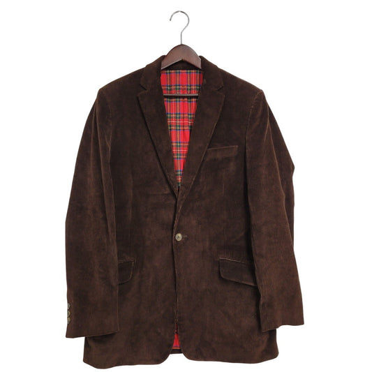 【中古品】【メンズ】 イタリア製 WOOL CHECK CORDUROY TAILORED JACKET ウール チェック コーデュロイ テーラード ジャケット 141-260219-yn-01-izu サイズ：34 カラー：ブラウン 万代Net店