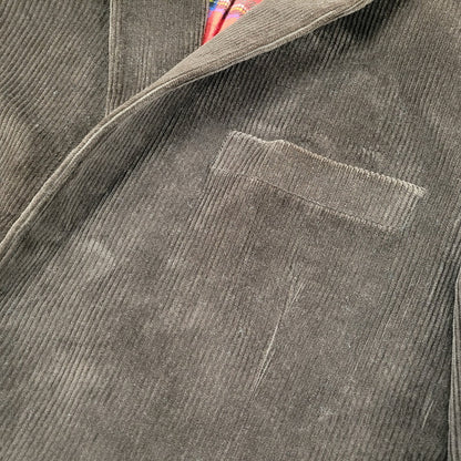 【中古品】【メンズ】 イタリア製 WOOL CHECK CORDUROY TAILORED JACKET ウール チェック コーデュロイ テーラード ジャケット 141-260219-yn-01-izu サイズ：34 カラー：ブラウン 万代Net店